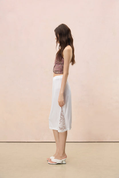 MAUVE SEQUIN PIPING HALTER TOP