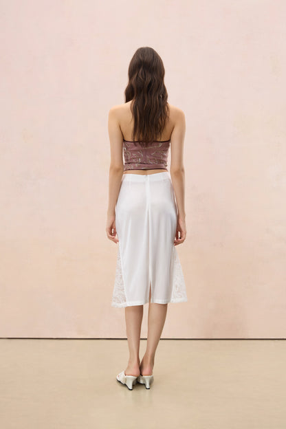 MAUVE SEQUIN PIPING HALTER TOP