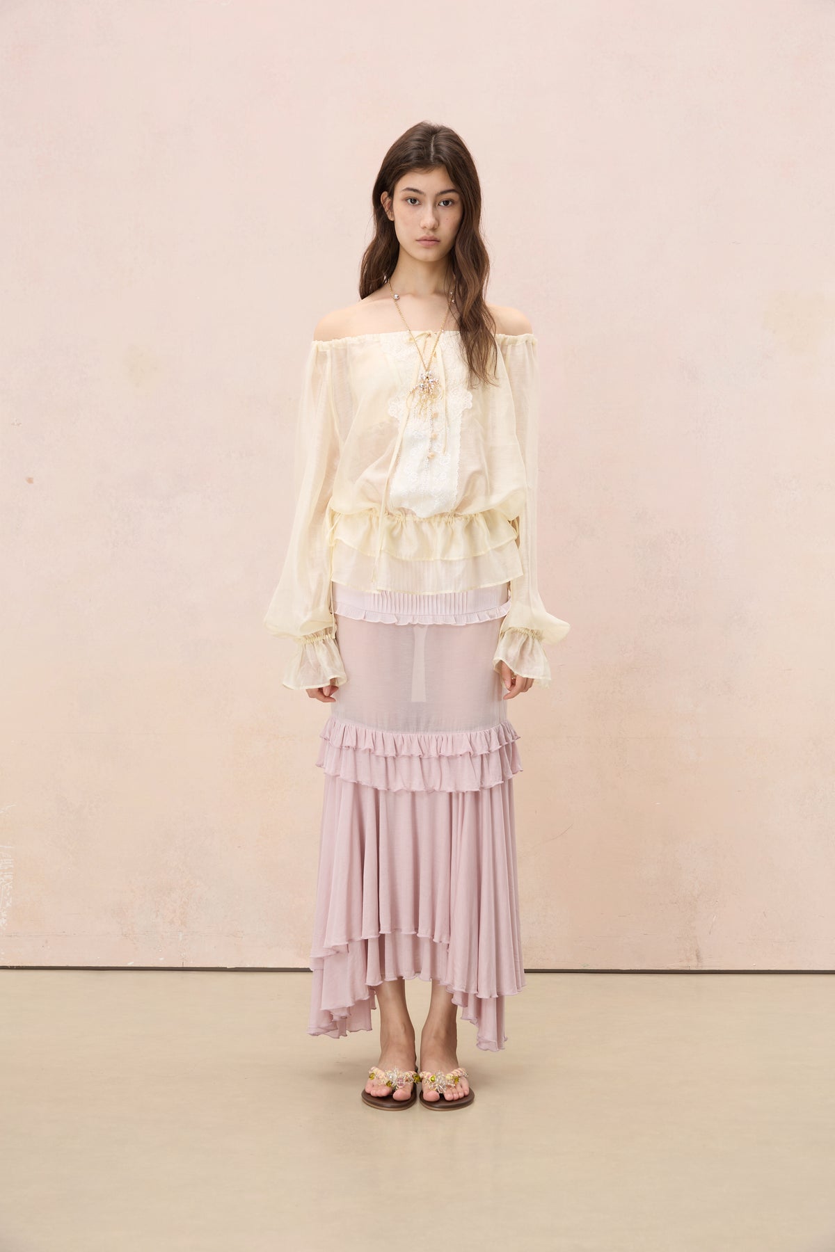 LUMINOSA OFF-SHOULDER BLOUSE IN PALE SUNSHINE