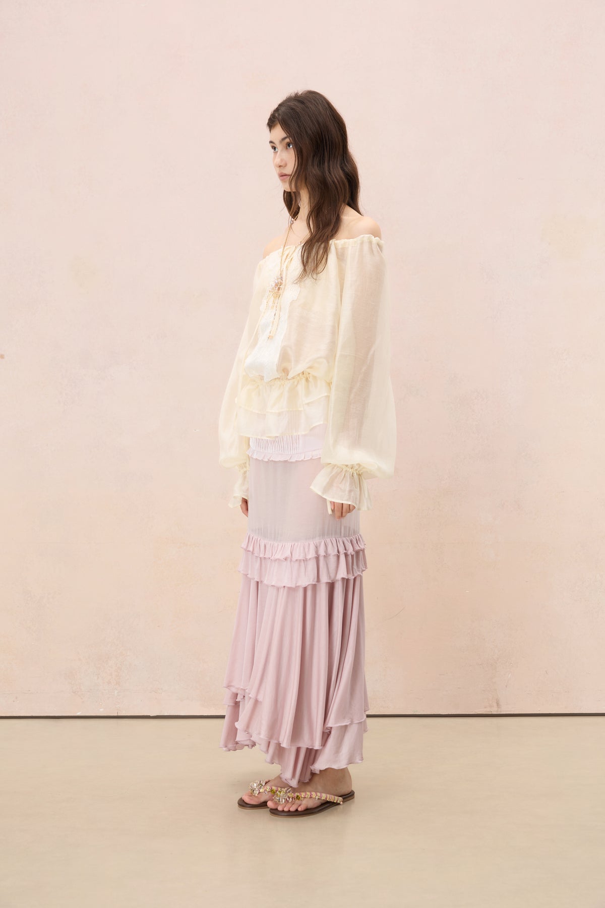 LUMINOSA OFF-SHOULDER BLOUSE IN PALE SUNSHINE