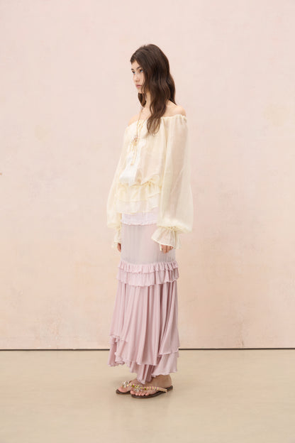 LUMINOSA OFF-SHOULDER BLOUSE IN PALE SUNSHINE