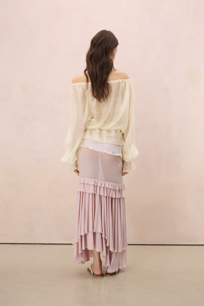 LUMINOSA OFF-SHOULDER BLOUSE IN PALE SUNSHINE