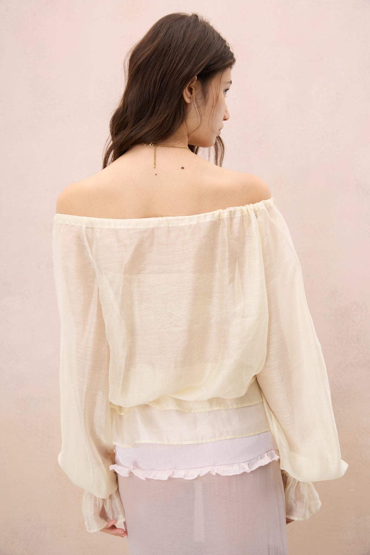 LUMINOSA OFF-SHOULDER BLOUSE IN PALE SUNSHINE