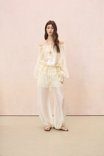 LUMINOSA OFF-SHOULDER BLOUSE IN PALE SUNSHINE