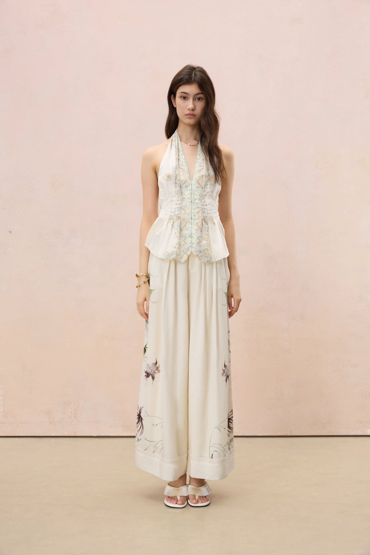 MIDSUMMER BOTANICAL HALTER TOP