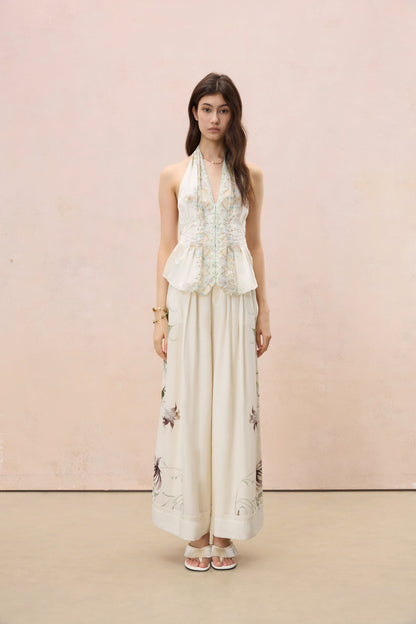 MIDSUMMER BOTANICAL HALTER TOP