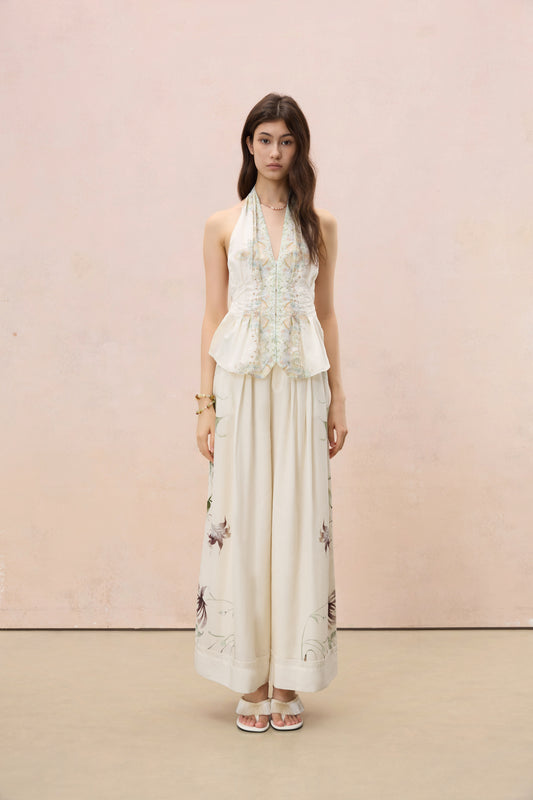 MIDSUMMER BOTANICAL HALTER TOP