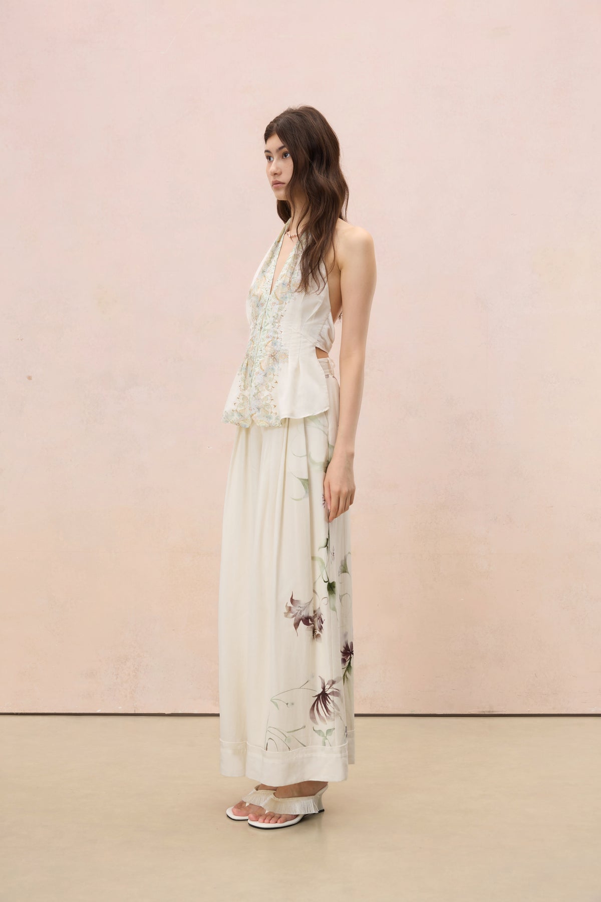 MIDSUMMER BOTANICAL HALTER TOP