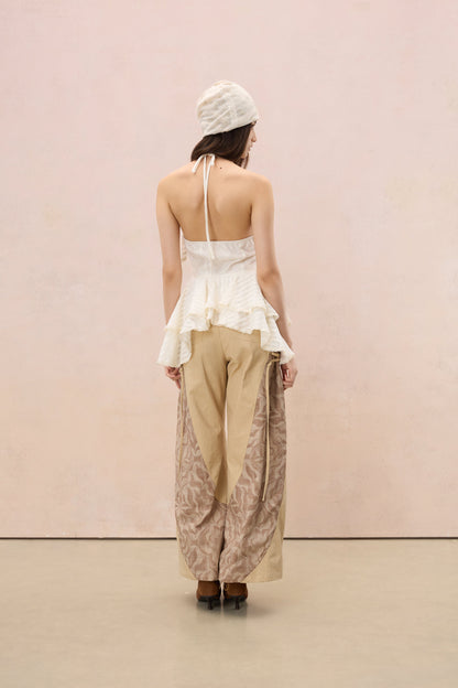 TERRA PRINTED PATCHWORK WIDE-LEG TROUSERS
