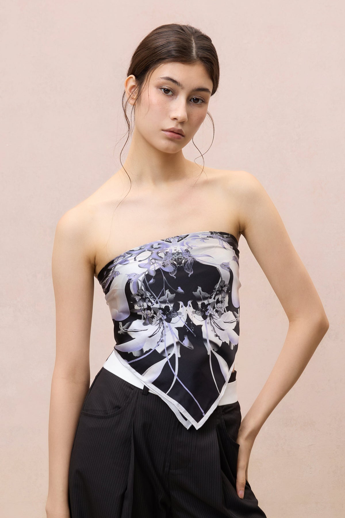THE ORCHID MIRAGE PRINTED SILK SCARF