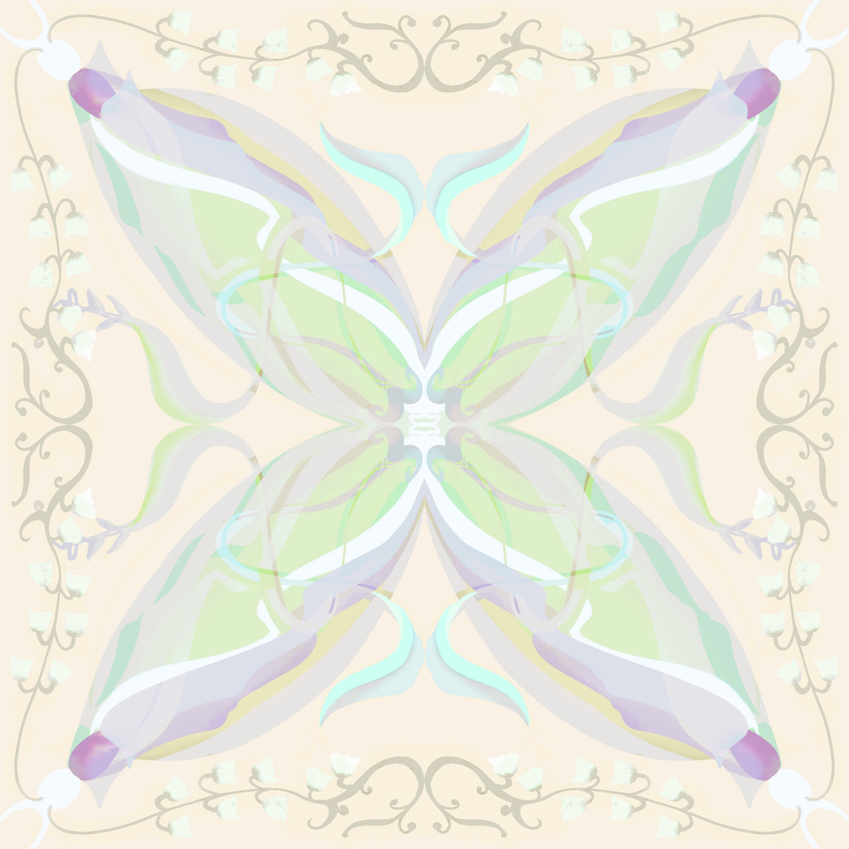 ORIGINAL LILY OF THE VALLEY SILK SCARF