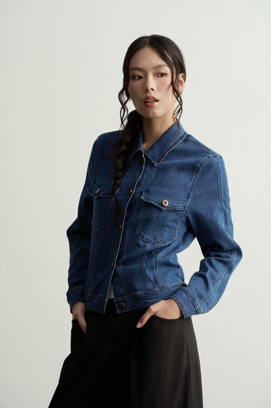 VINTAGE WASHED BLUE DENIM JACKET