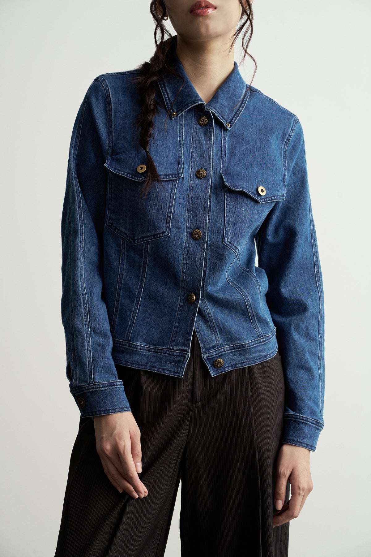 VINTAGE WASHED BLUE DENIM JACKET