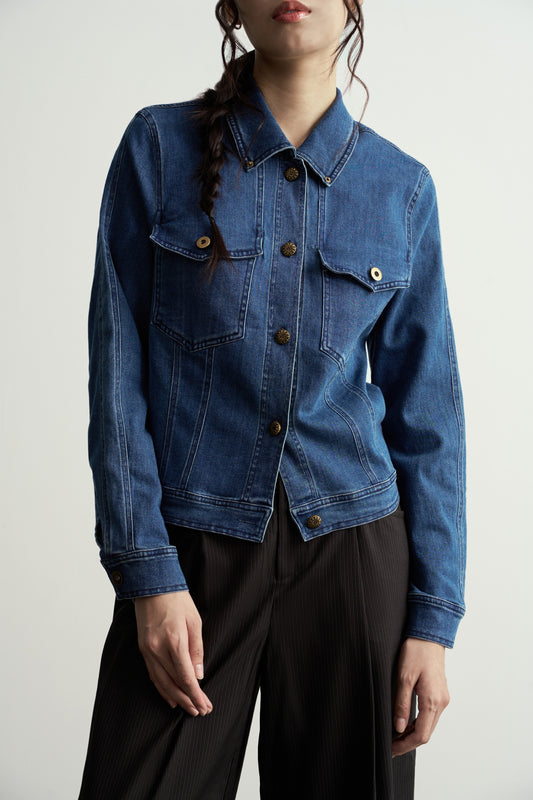VINTAGE WASHED BLUE DENIM JACKET